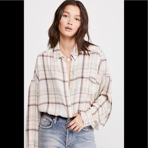 Free People Hidden Valley button down tunic top L